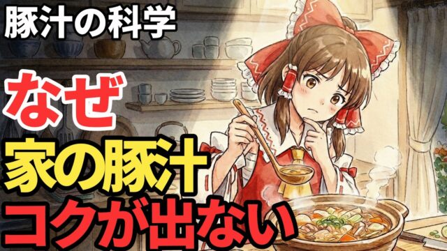 豚汁が驚くほどうまくなる科学的な作り方！なぜ家の豚汁は水っぽくてコクが出ないのか？